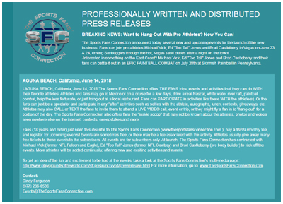 PROFESSIONALLY WRITTEN AND DISTRIBUTED PRESS RELEASES